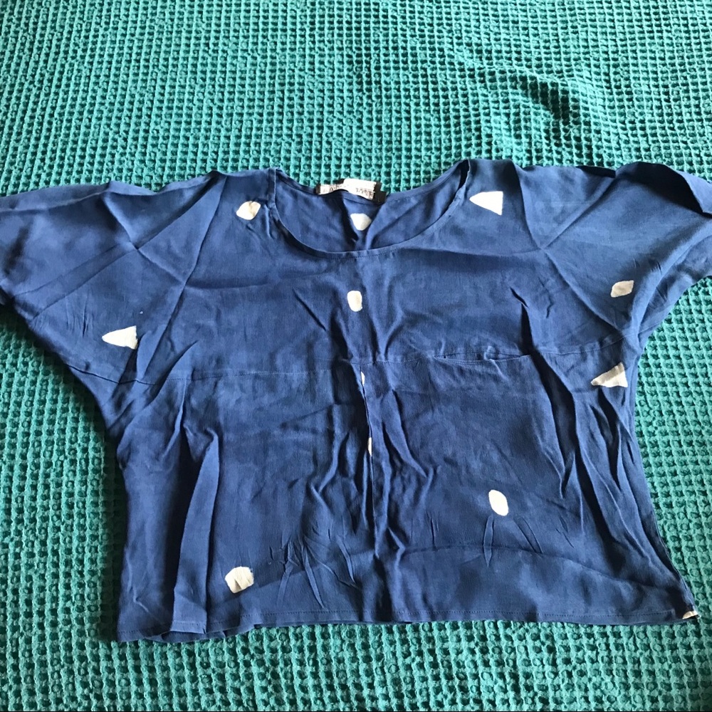 Silk indigo dyed blouse